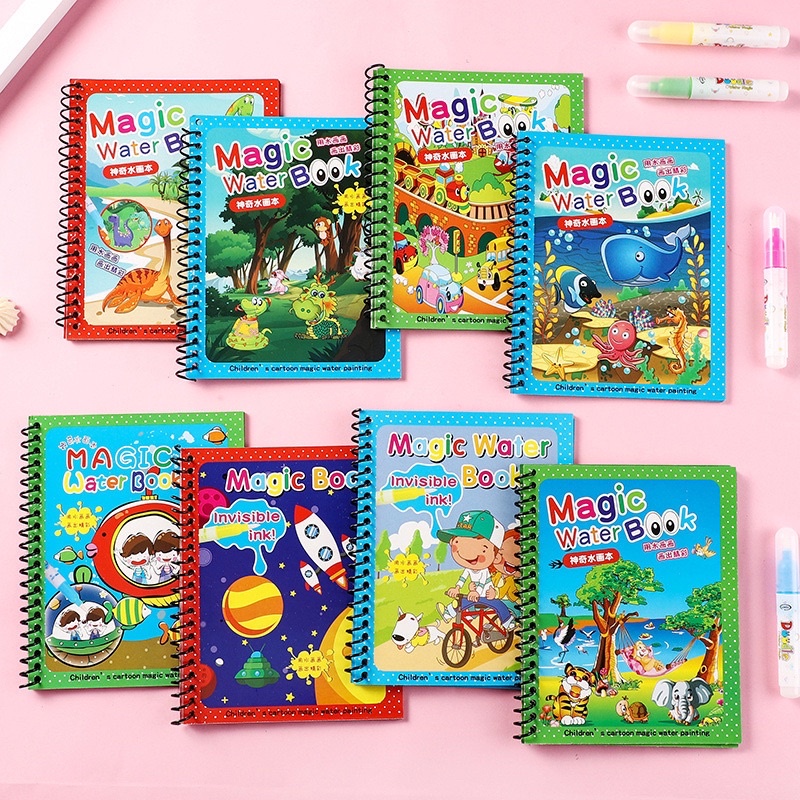 Magic Water Book + Pen - Buku Gambar Ajaib