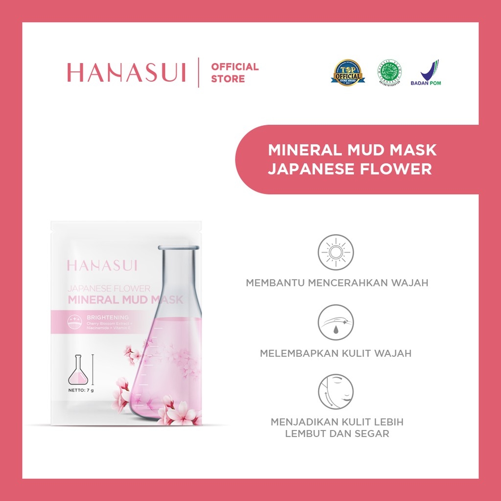 HANASUI Mineral Mud Mask Japanese Flower 7gr (Pink)