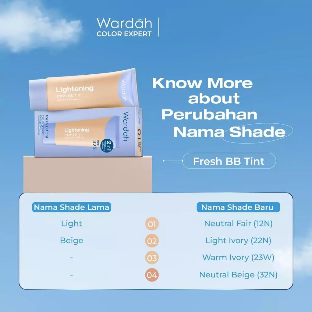 Wardah Lightening Fresh BB Tint 15ml - 01 Neutral Fair (12N)