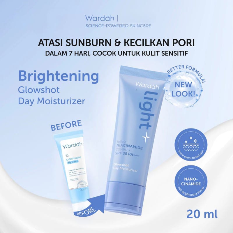 Wardah Light+ Glowshot Day Moisturizer 20gr