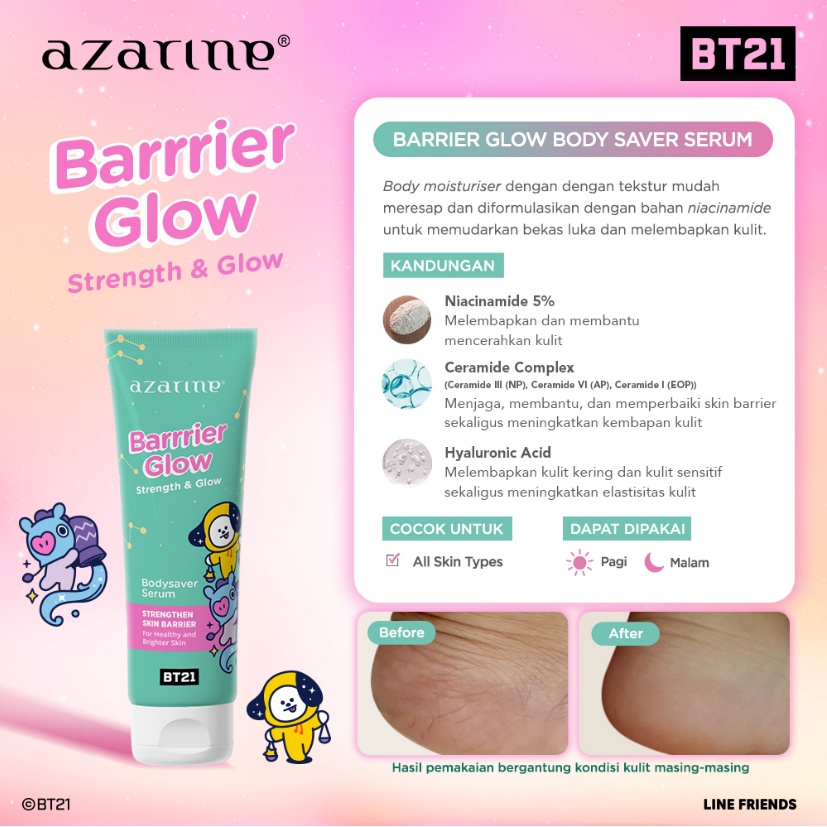 Azarine Bodysaver Serum 100ml - Barrier Glow (Hijau) *