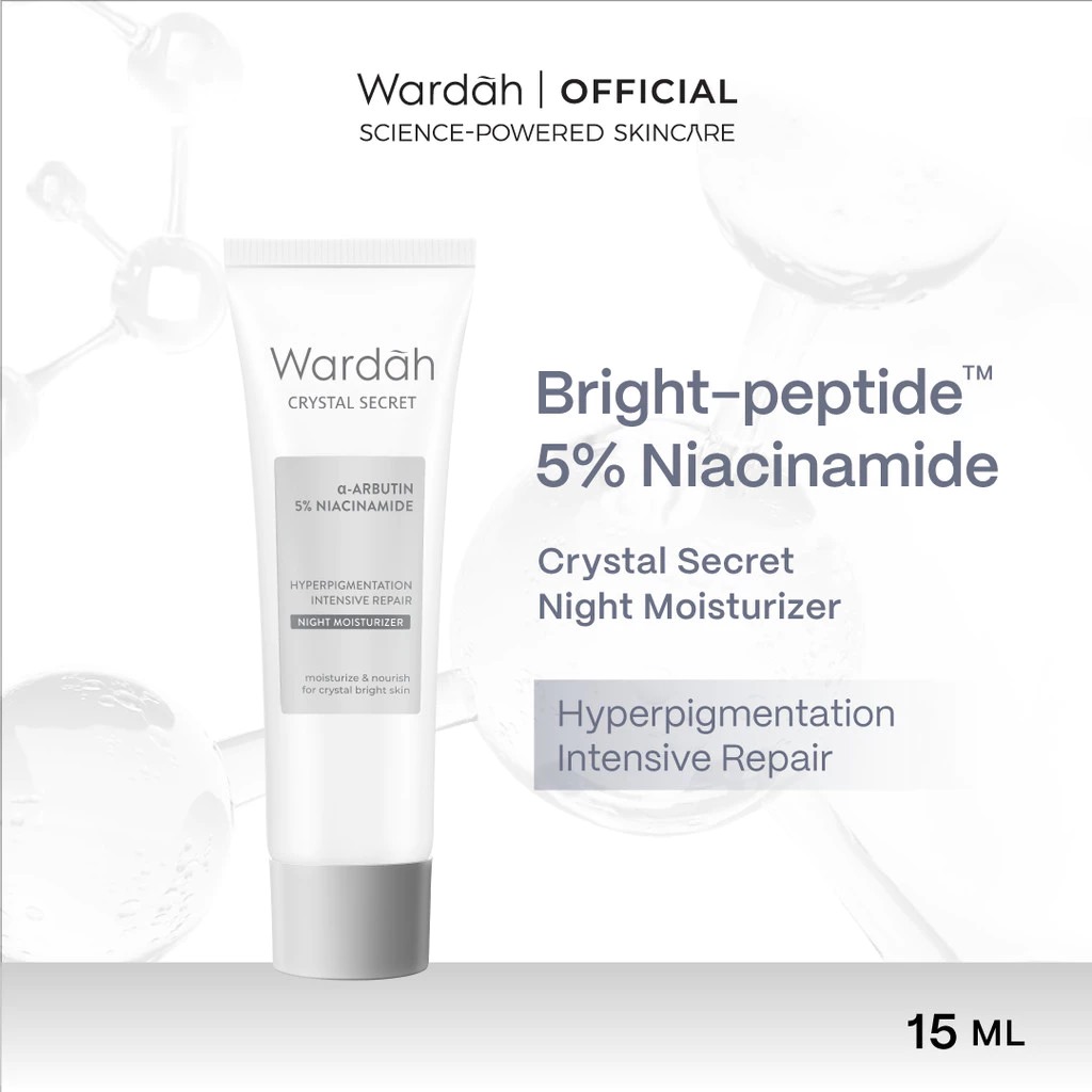 Wardah Crystal Secret Alpha Arbutin 5% Niacinamide SPF35 PA+++ Night Moisturizer 15ml