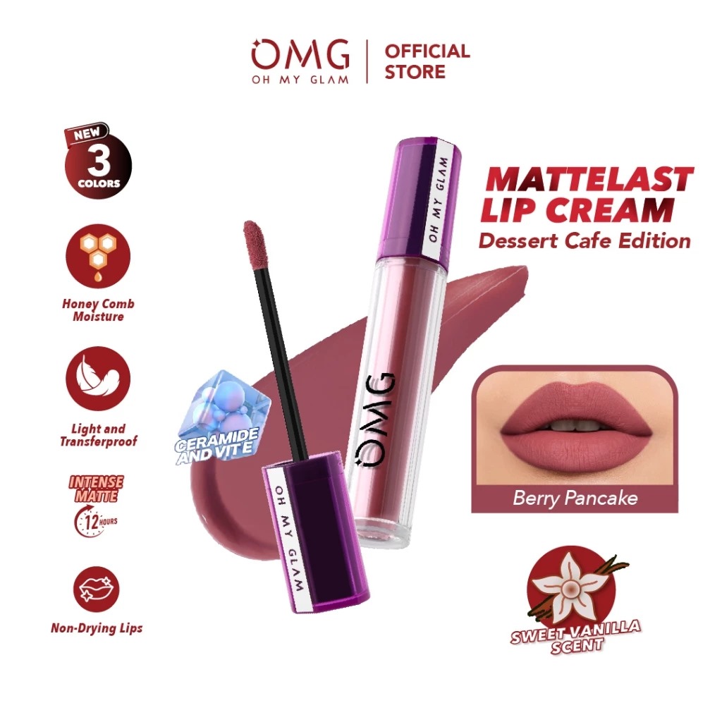 Oh My Glam Mattelast Lip Cream - 29 Berry Pancake 2.9g (OMG)