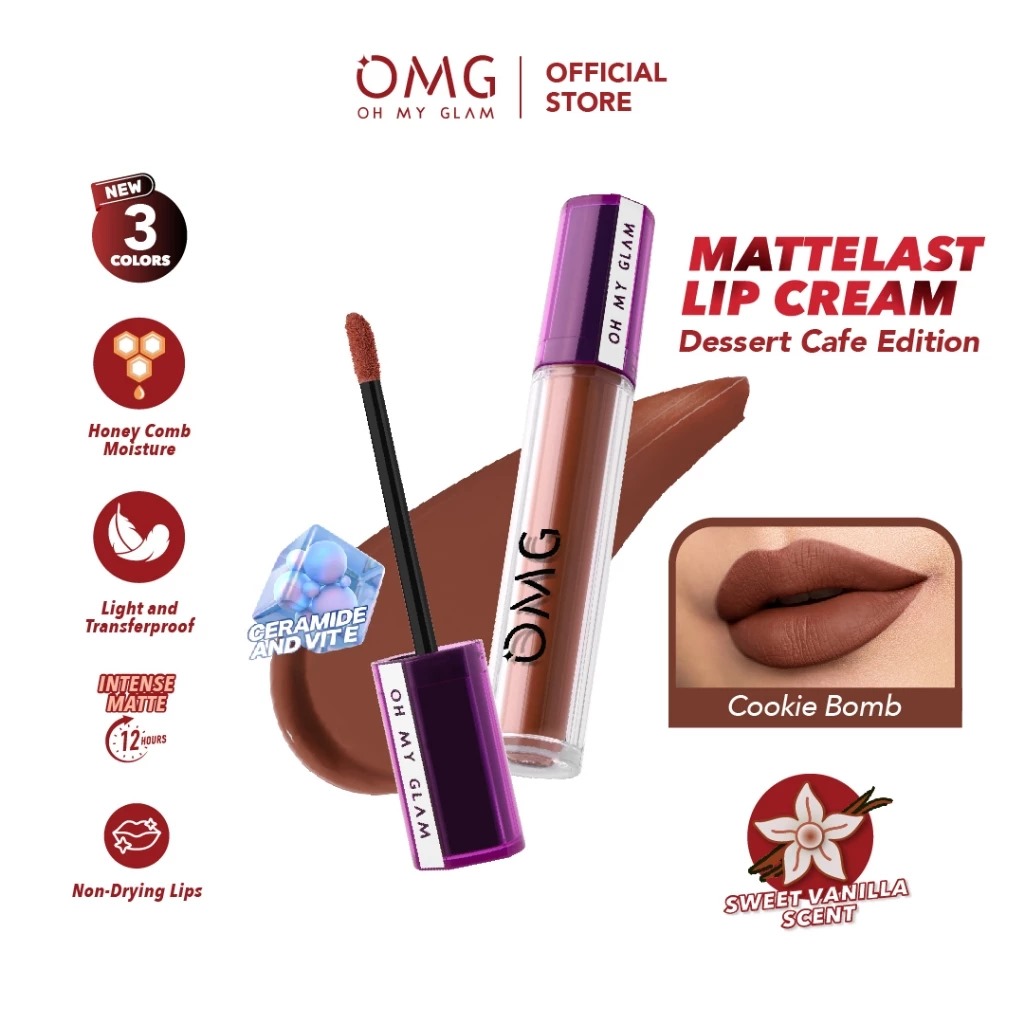 Oh My Glam Mattelast Lip Cream - 30 Cookie Bomb 2.9g (OMG)