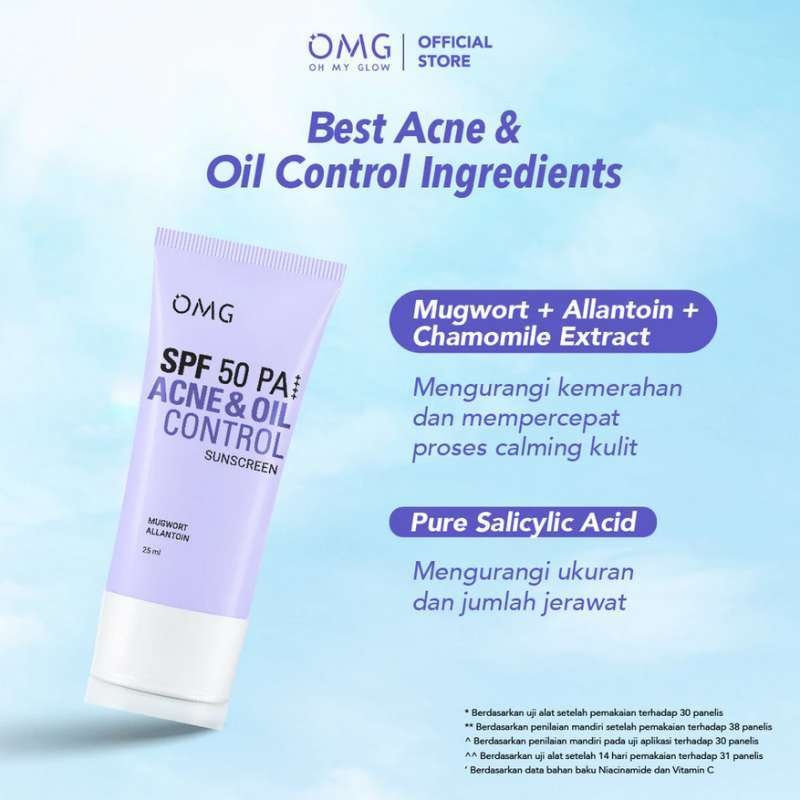 Oh My Glow Acne & Oil Control Sunscreen SPF50 PA++++ 25ml (OMG)
