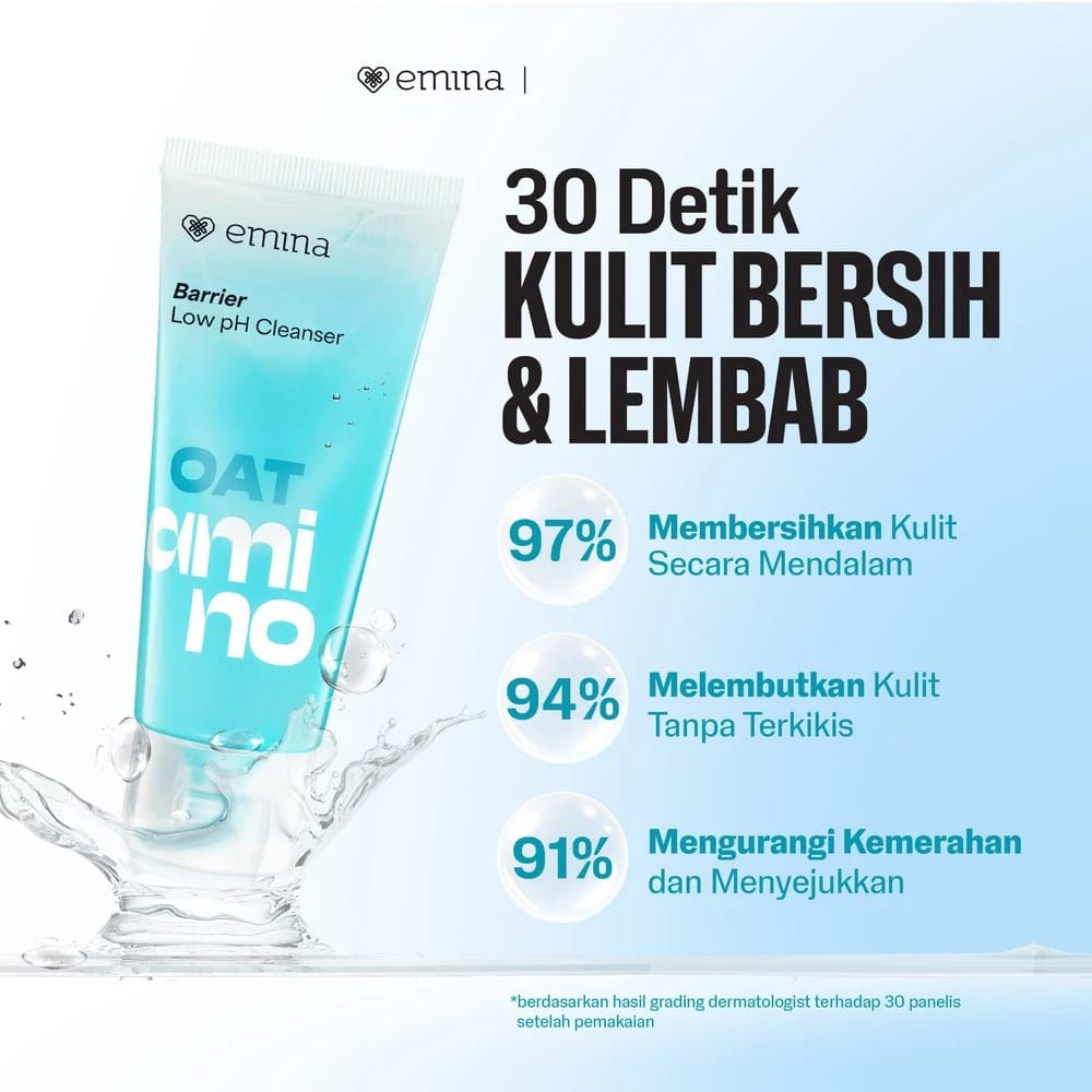 Emina Oat Amino Barrier Low pH Cleanser 70ml (Biru)