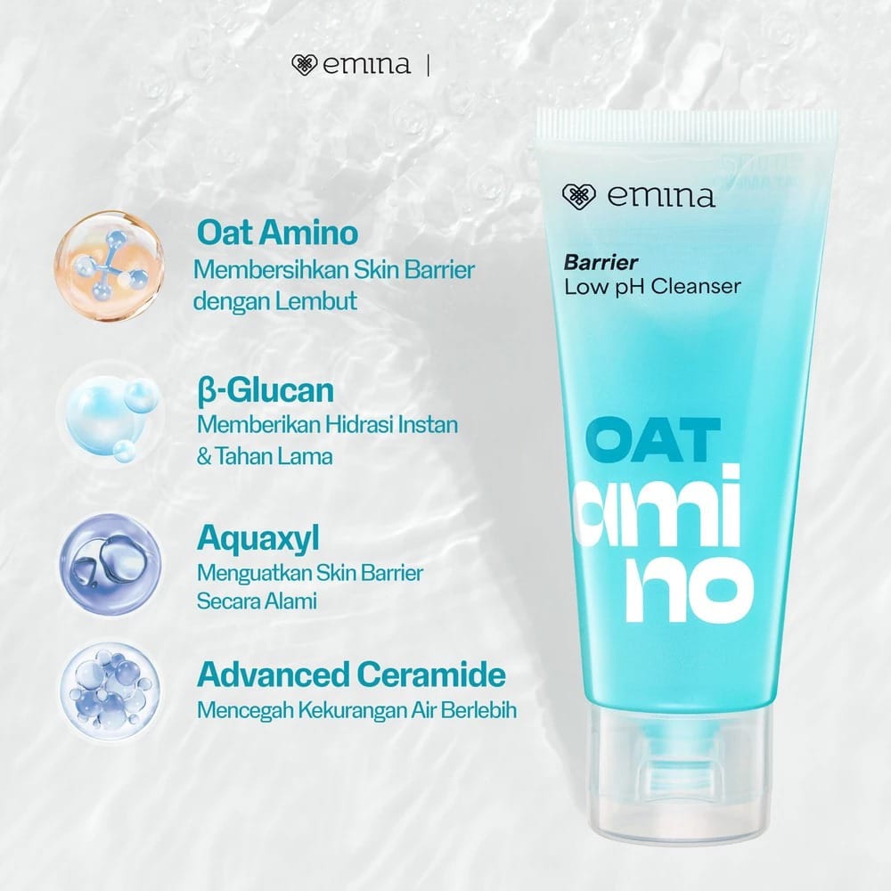 Emina Oat Amino Barrier Low pH Cleanser 70ml (Biru)