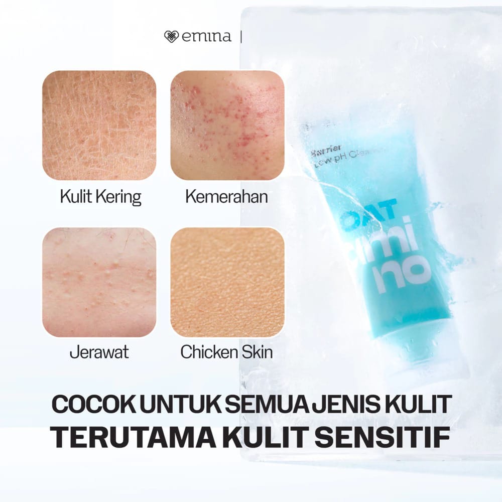 Emina Oat Amino Barrier Low pH Cleanser 70ml (Biru)
