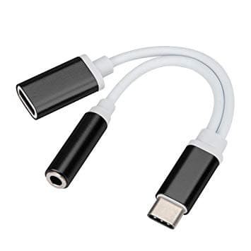 Dual Converter Type C to AUX Audio Jack and Type C (Adapter 2in1)