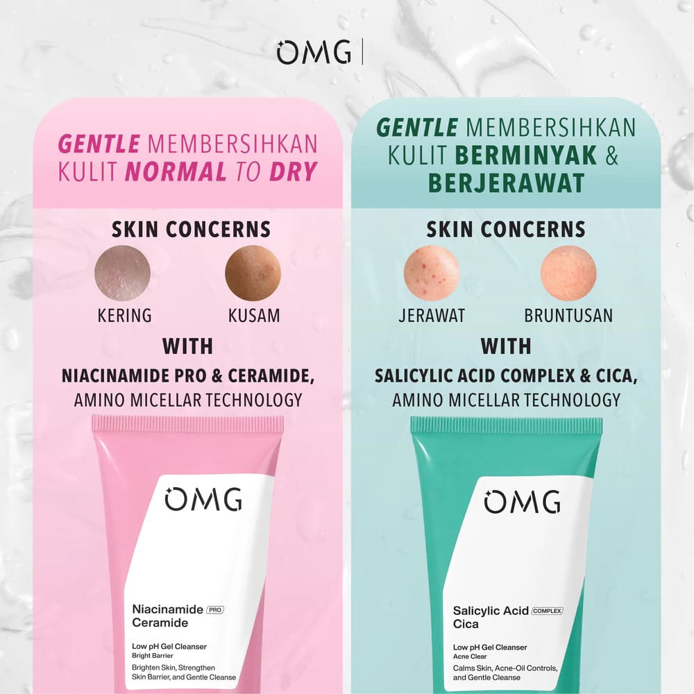 Oh My Glam Low pH Gel Cleanser 70ml - Salicylic Acid Complex Cica (OMG)