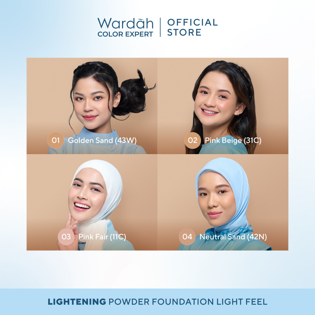 Wardah Lightening Powder Foundation Light Feel 12gr 05 Warm Ivory (23W)