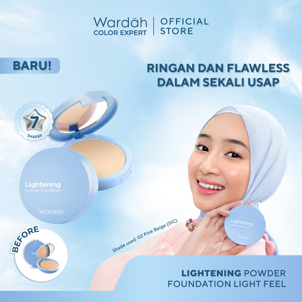 Wardah Lightening Powder Foundation Light Feel 12gr 06 Warm Beige (32W)