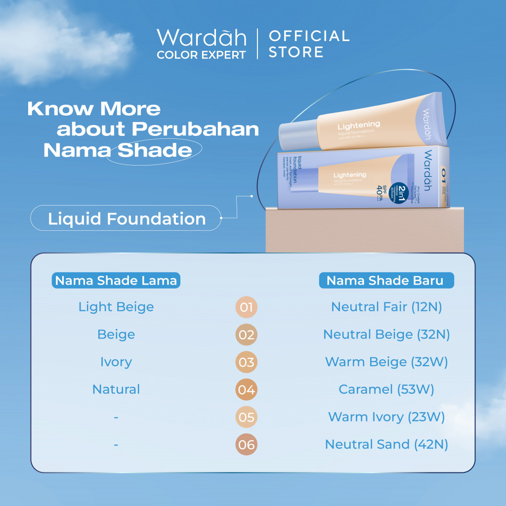 Wardah Lightening Liquid Foundation 25ml - 01 Neutral Fair (12N)