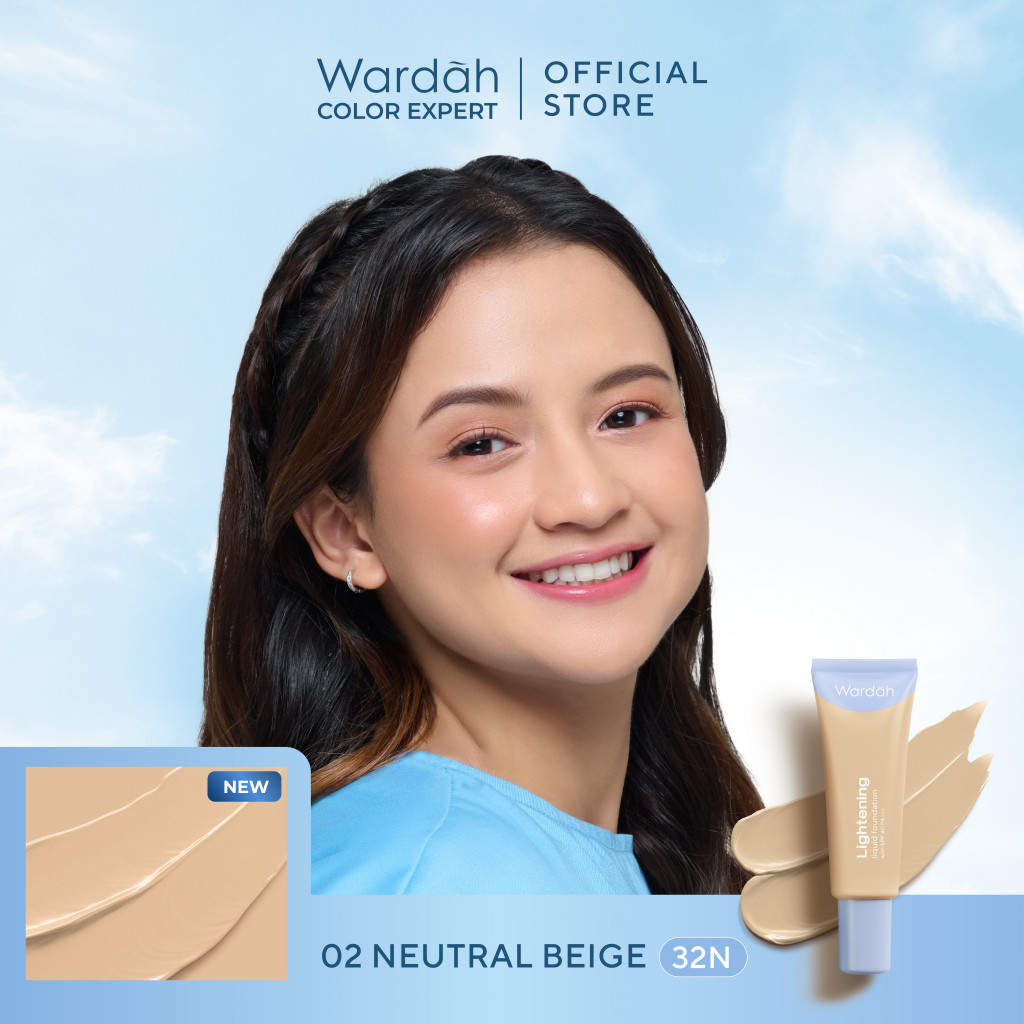 Wardah Lightening Liquid Foundation 25ml - 02 Neutral Beige (32N)