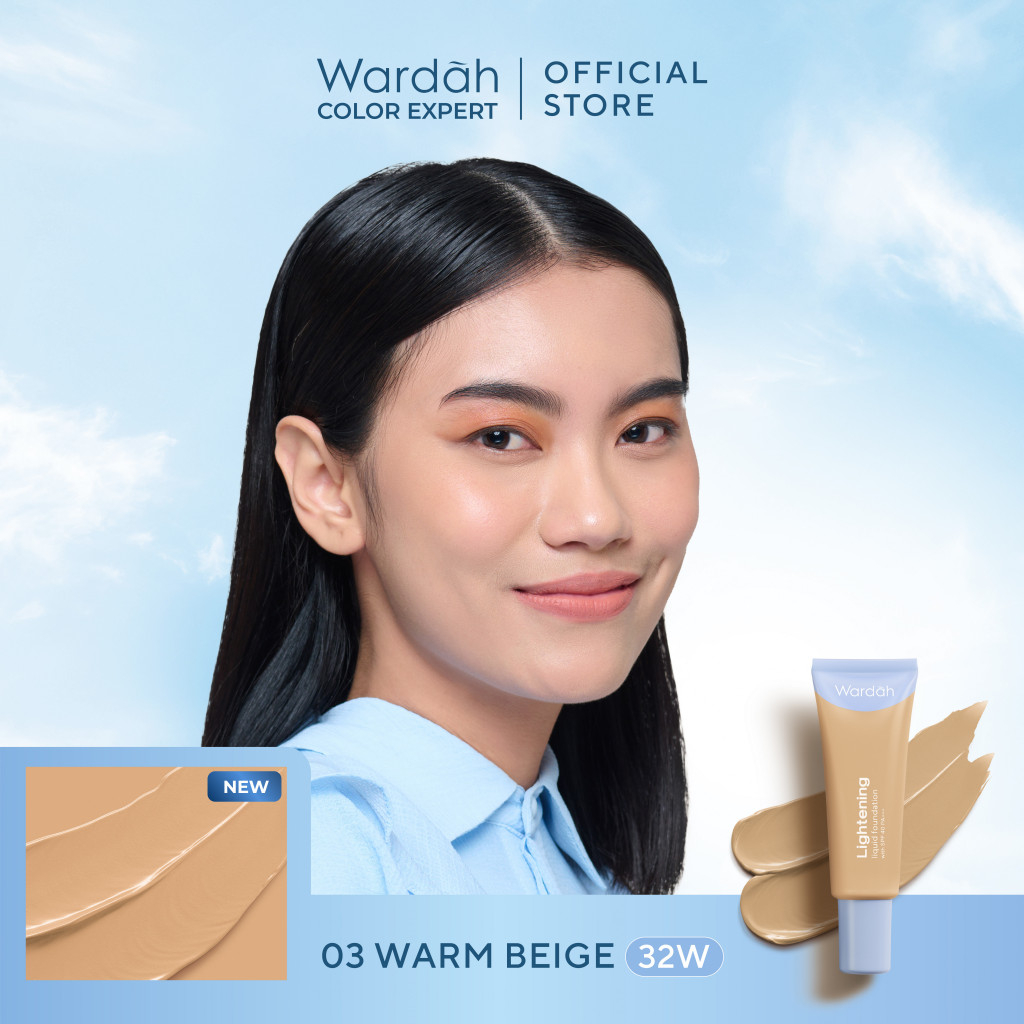Wardah Lightening Liquid Foundation 25ml - 03 Warm Beige (32W)