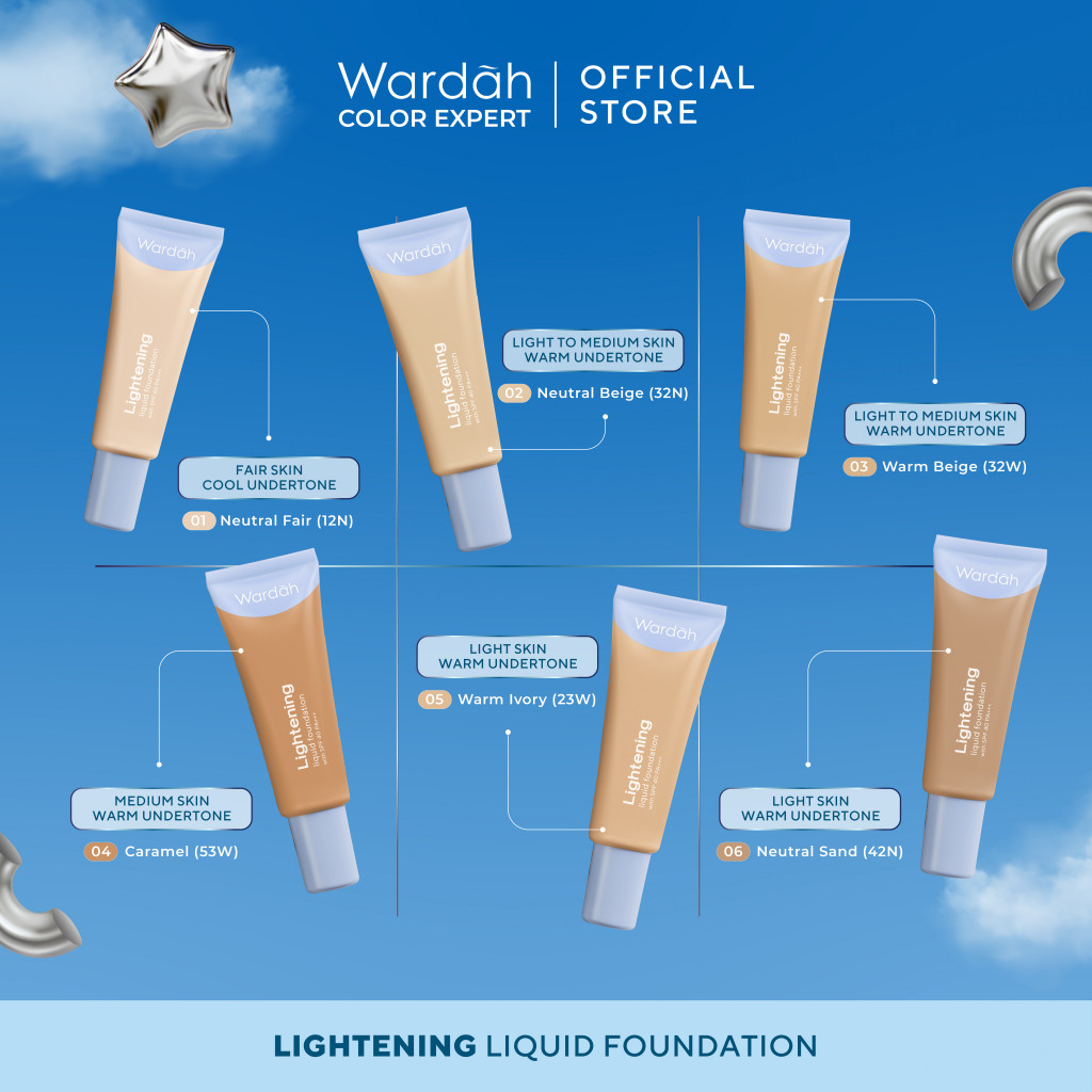 Wardah Lightening Liquid Foundation 25ml - 04 Caramel (53W)