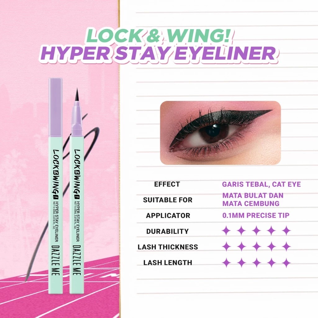 Dazzle Me Lock&Wing! Hyper Stay Eyeliner 0.55ml