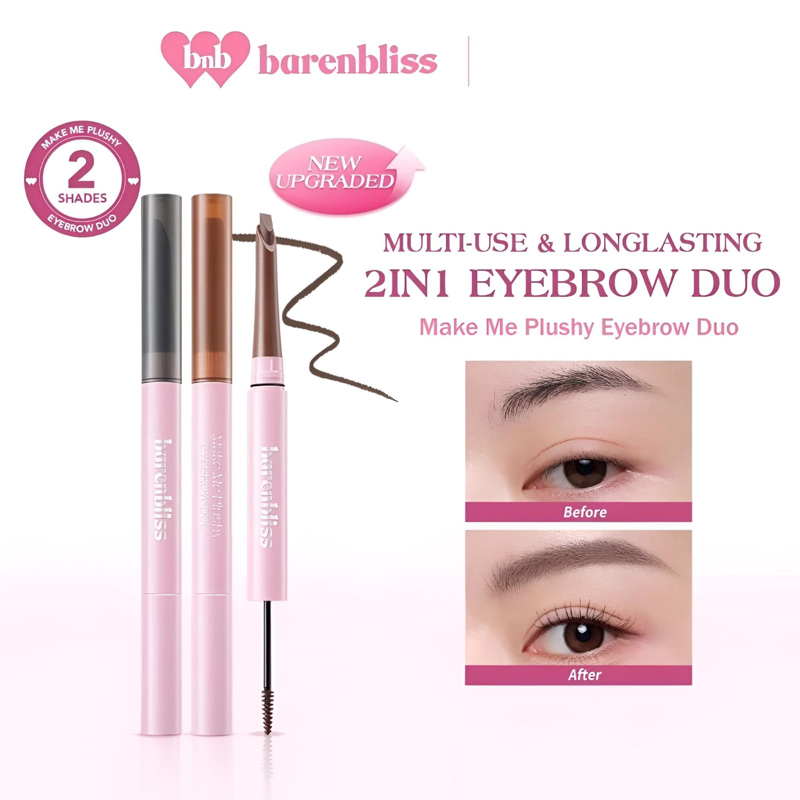 BNB Barenbliss Make Me Plushy Eyebrow Duo 2in1 - 01 Natural Gray