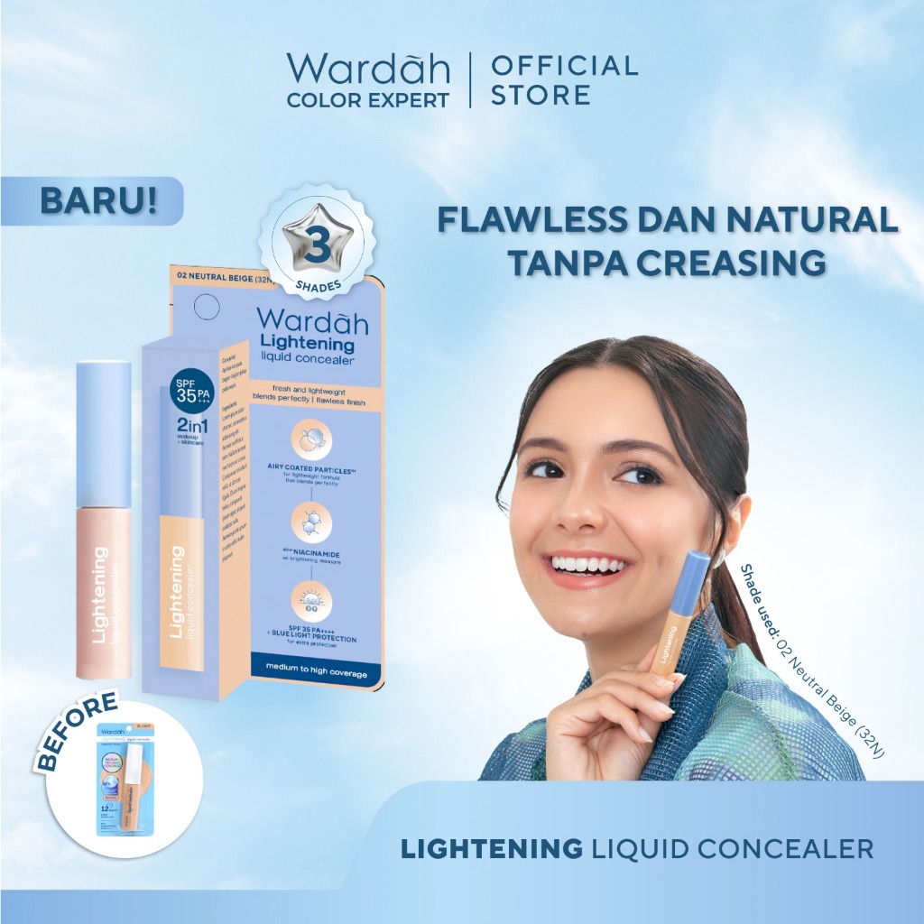 Wardah Lightening Liquid Concealer 6gr - 02 Neutral Beige (32N)