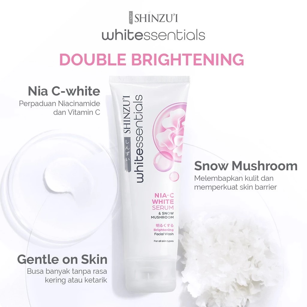 Shinzui Whitessentials Brightening Facial Wash Snow Mushroom 20ml (Travel Size)