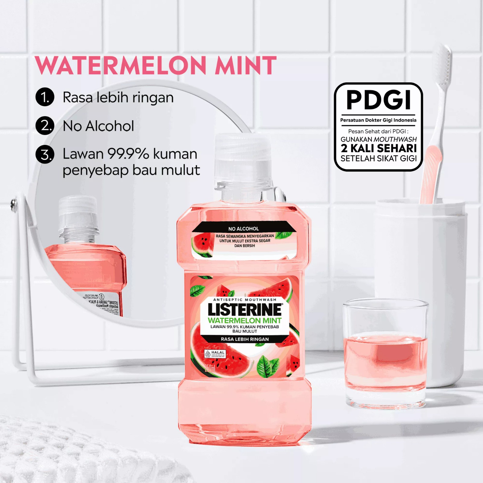 Listerine Antiseptic Mouthwash - Watermelon Mint 250ml