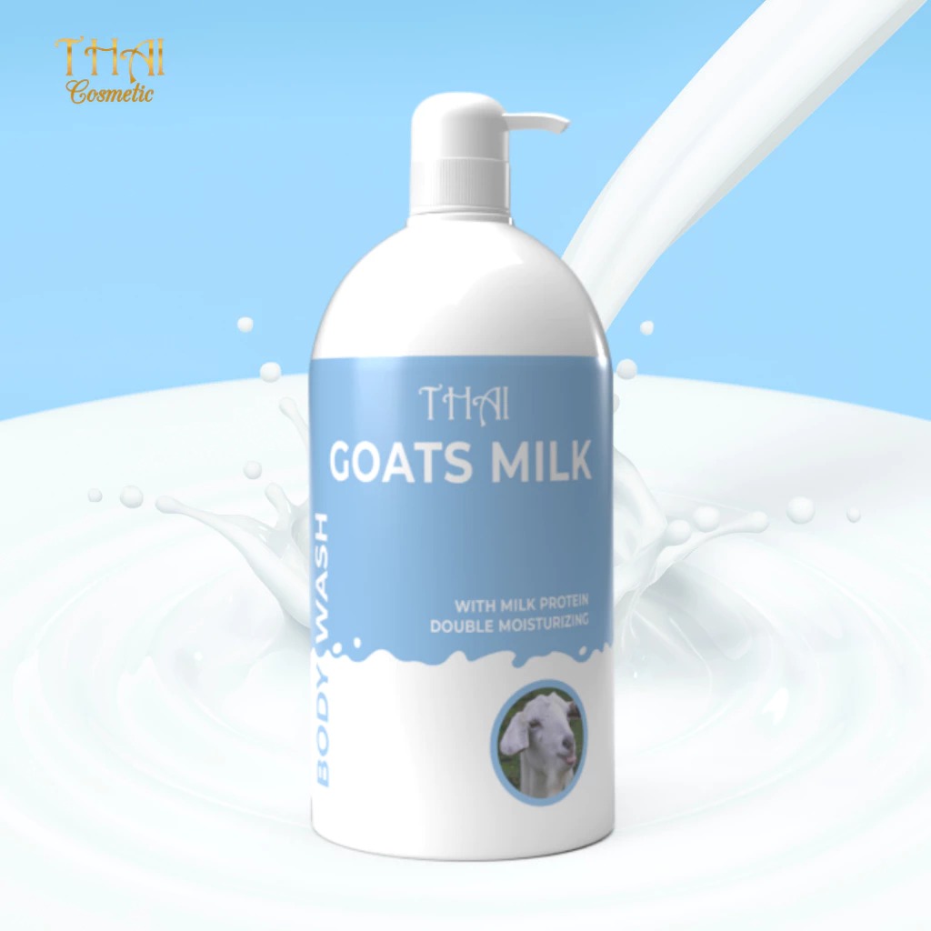 Thai Body Wash 1000mL - Goat's Milk (Sabun Mandi Cair Botol Pump)