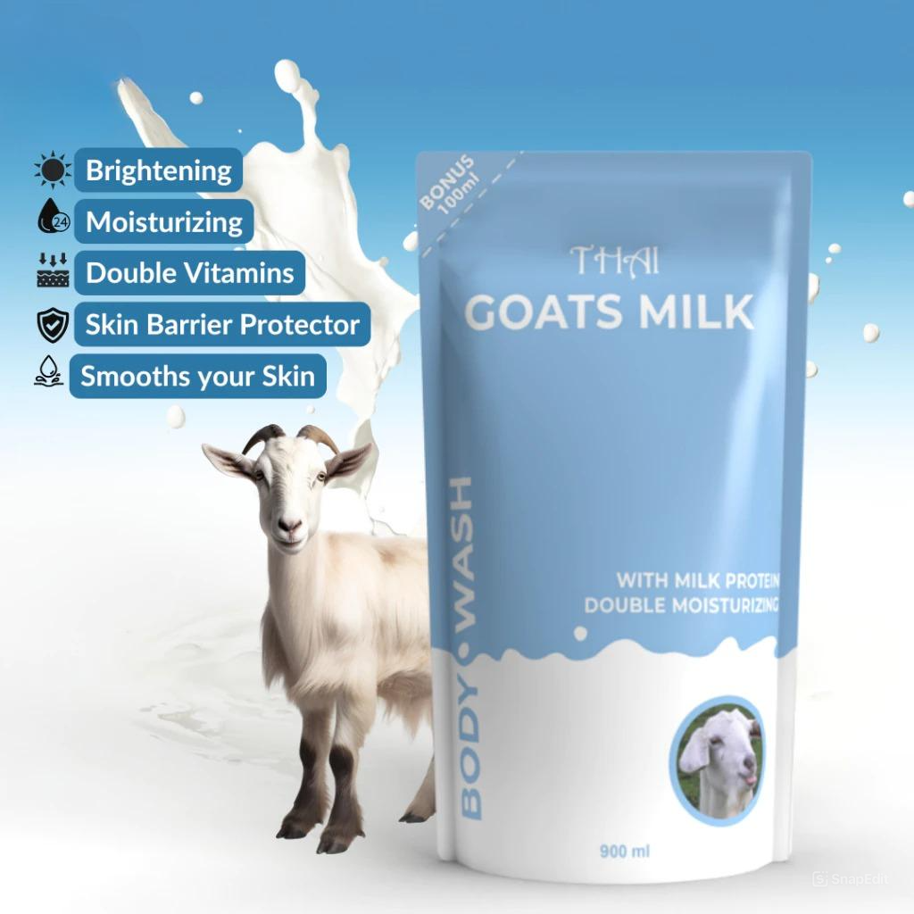 Thai Body Wash 900mL + 100mL - Goat's Milk (Sabun Mandi Cair Refill)