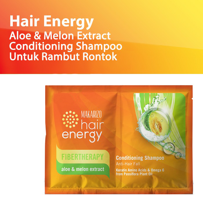 Makarizo Hair Energy Fibertherapy Conditioning Shampoo 9ml Sachet - Aloe & Melon (Hijau)