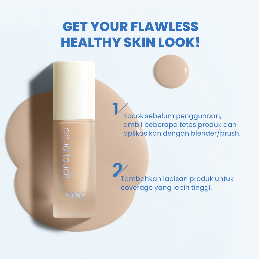 YOU Cloud Touch Blurring Skin Tint 20ml (Liquid Foundation) - W706 Warm Buff *