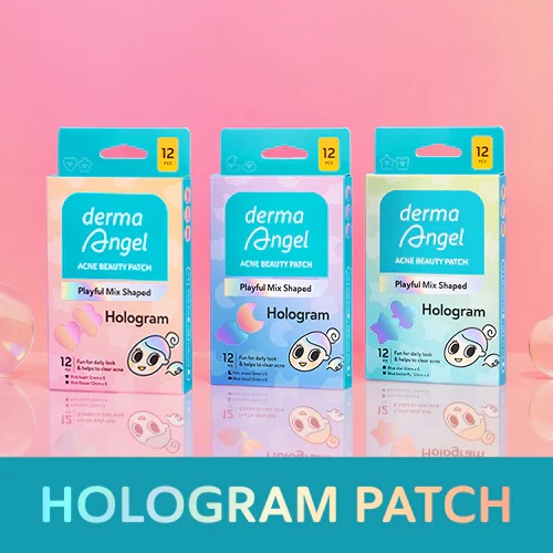 Derma Angel Acne Beauty Patch Playful Mix Shaped 12s - Hologram Moon & Cloud