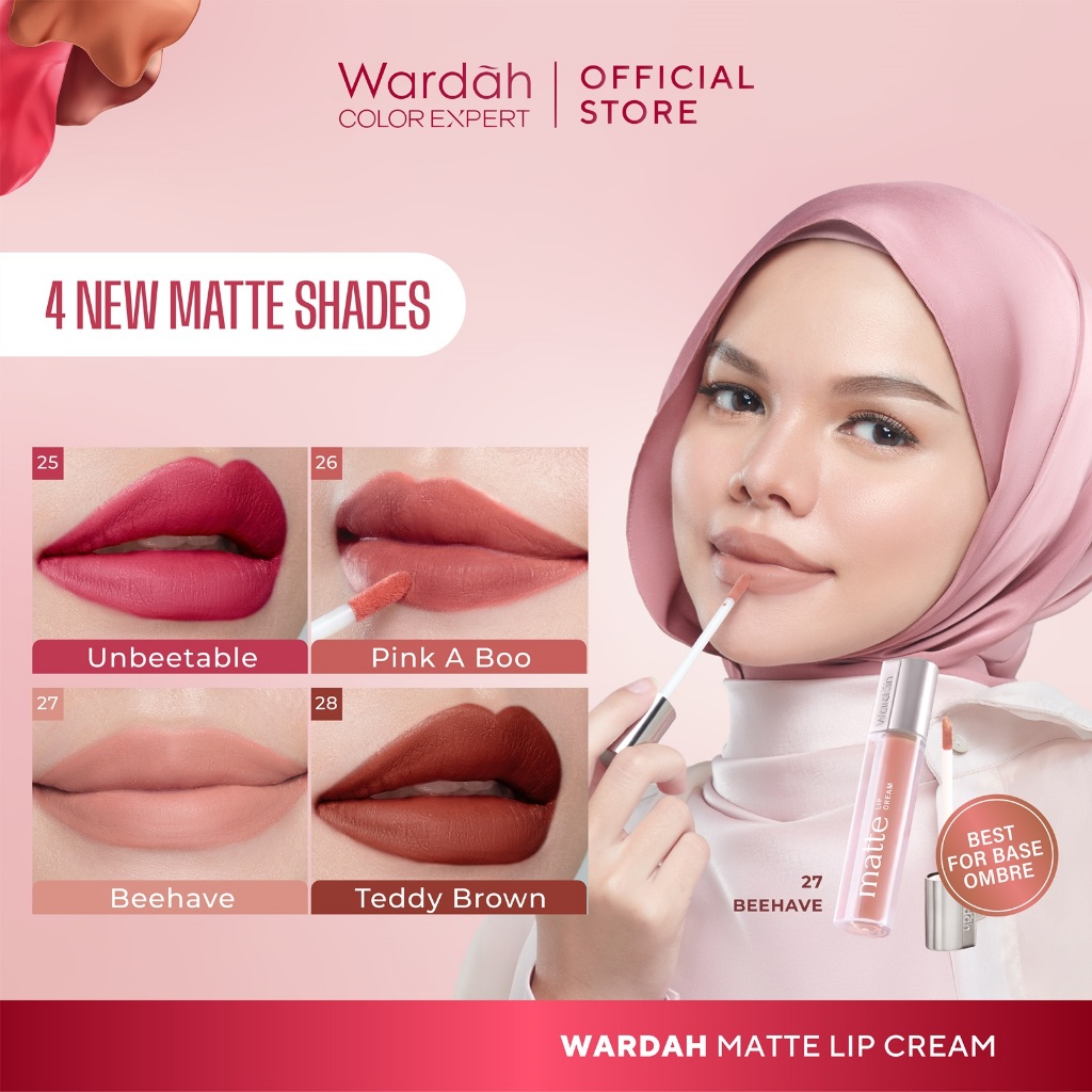 Wardah Exclusive Matte Lip Cream 4gr - 01 Red-Dicted