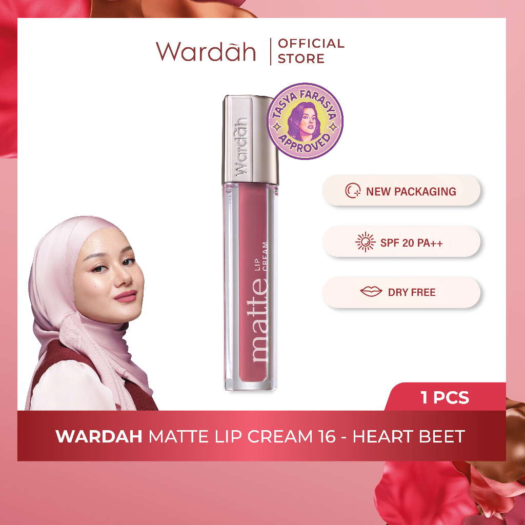 Wardah Exclusive Matte Lip Cream 4gr - 16 Heartbeet *