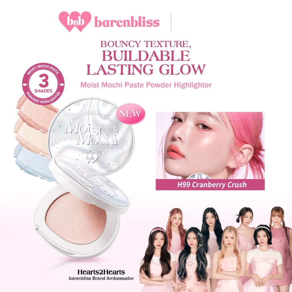 BNB Barenbliss Moist Mochi Paste Powder Highlighter 4.5gr - H99 Cranberry Crush