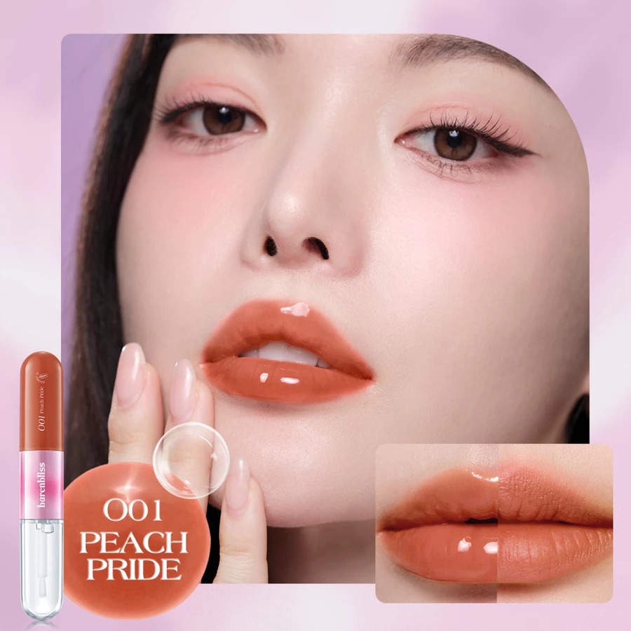 BNB Barenbliss Multiverse Of Me Dual Lip Cream - O01 Peach Pride (Lip Matte 3.5gr + Lip Glossy 2.5gr)