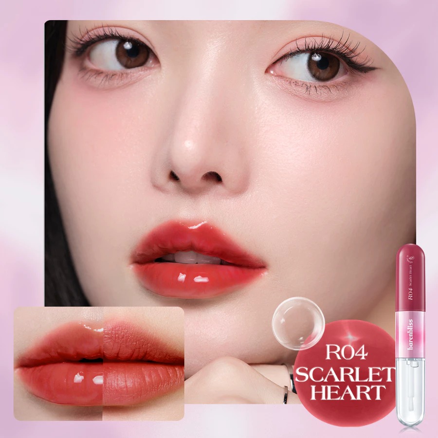 BNB Barenbliss Multiverse Of Me Dual Lip Cream - R04 Scarlet Heart (Lip Matte 3.5gr + Lip Glossy 2.5gr)