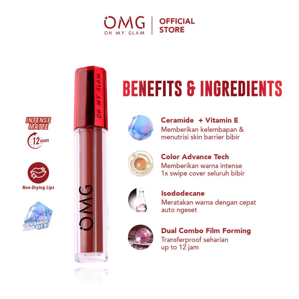 Oh My Glam Mattelast Lip Cream - 15 Espresso 2.9g (OMG)