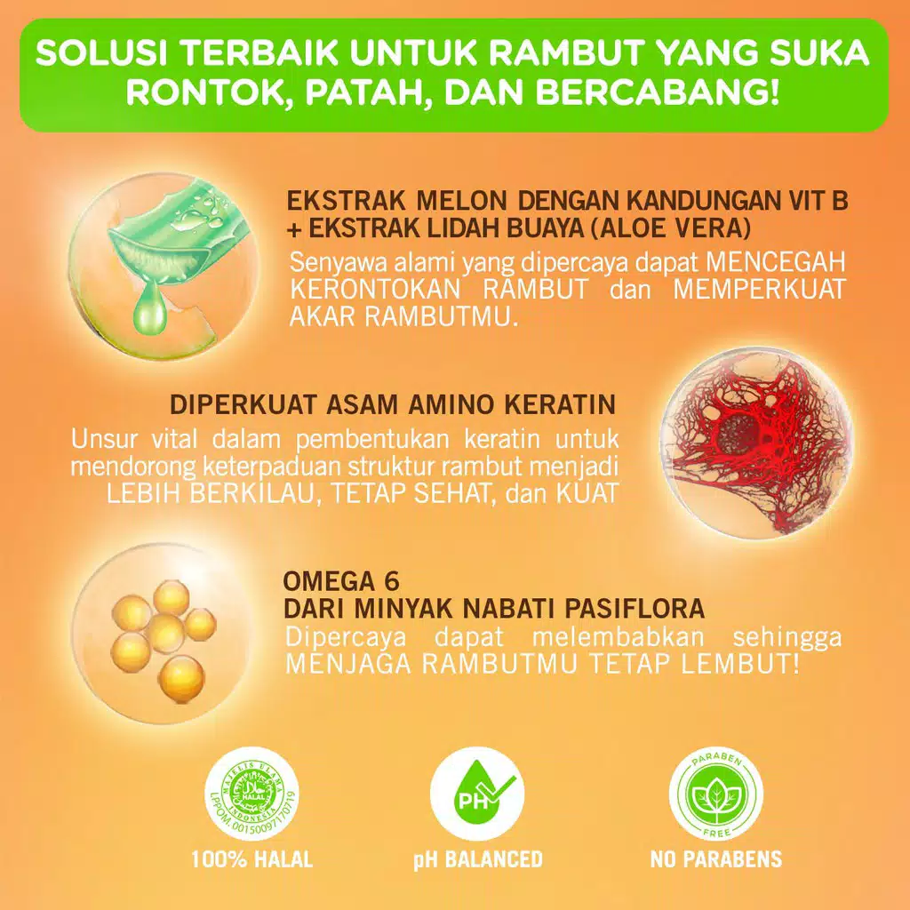 Makarizo Hair Energy Fiber Hair & Scalp Creambath 500gr Jar - Aloe & Melon (Hijau)
