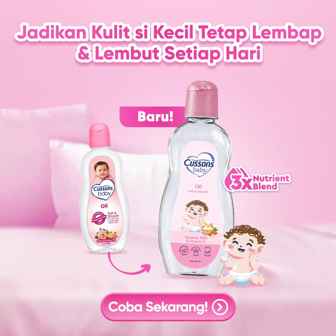 Cussons Baby Oil 100ml (50+50) - Pink Soft & Smooth