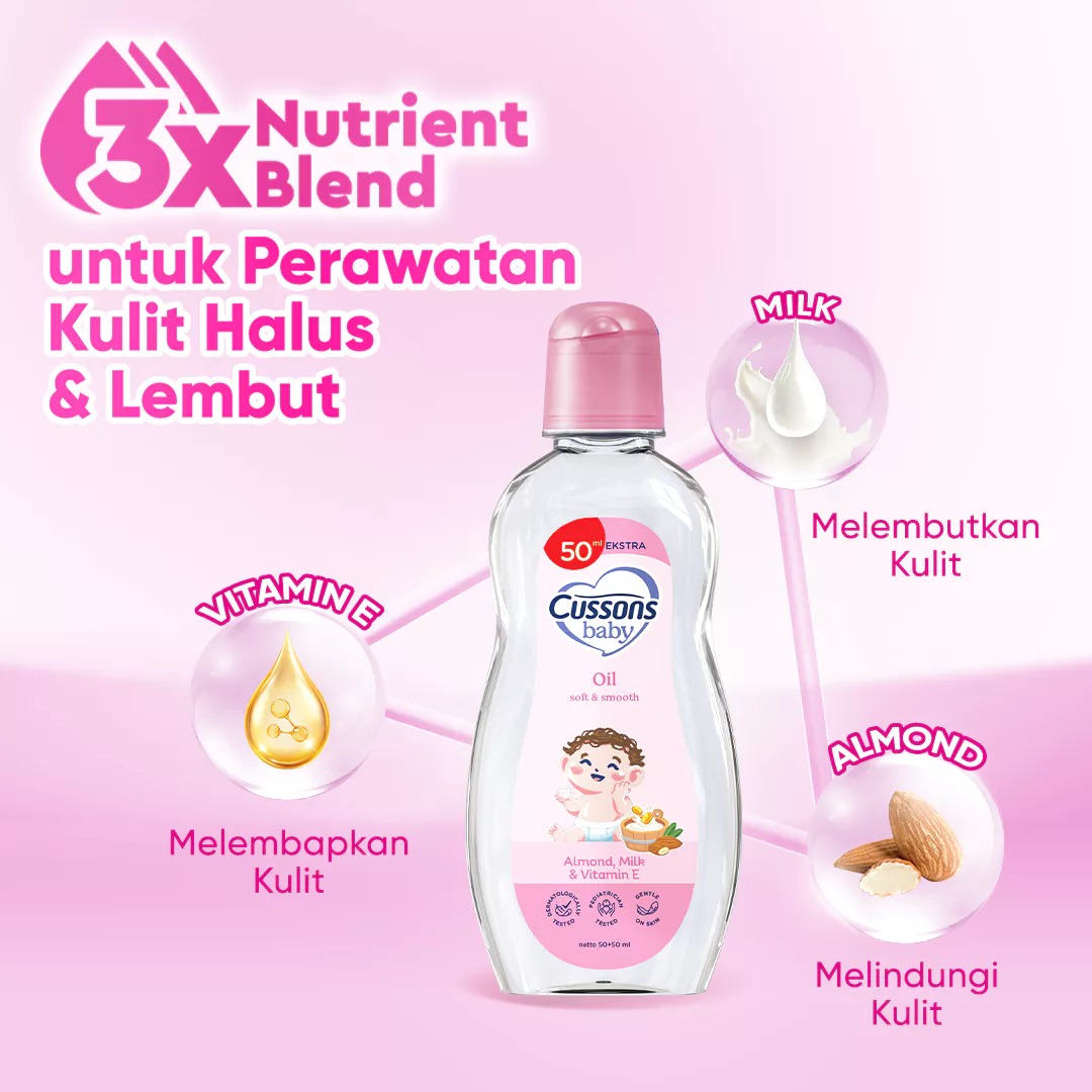Cussons Baby Oil 100ml (50+50) - Pink Soft & Smooth