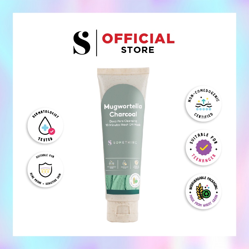 Somethinc Mugwortella Charcoal Deep Pore Cleansing 10 Minutes Wash Off Mask 60 gr