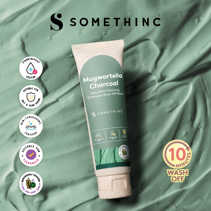 Somethinc Mugwortella Charcoal Deep Pore Cleansing 10 Minutes Wash Off Mask 60 gr