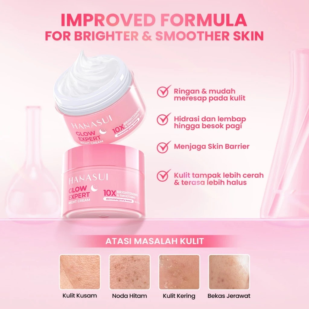 Hanasui Glow Expert 10X Brightening & Smoothing Night Cream 15gr