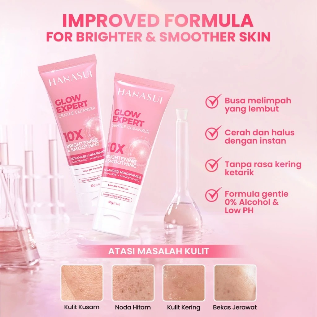 Hanasui Glow Expert 10X Brightening & Smoothing Gentle Cleanser 60gr