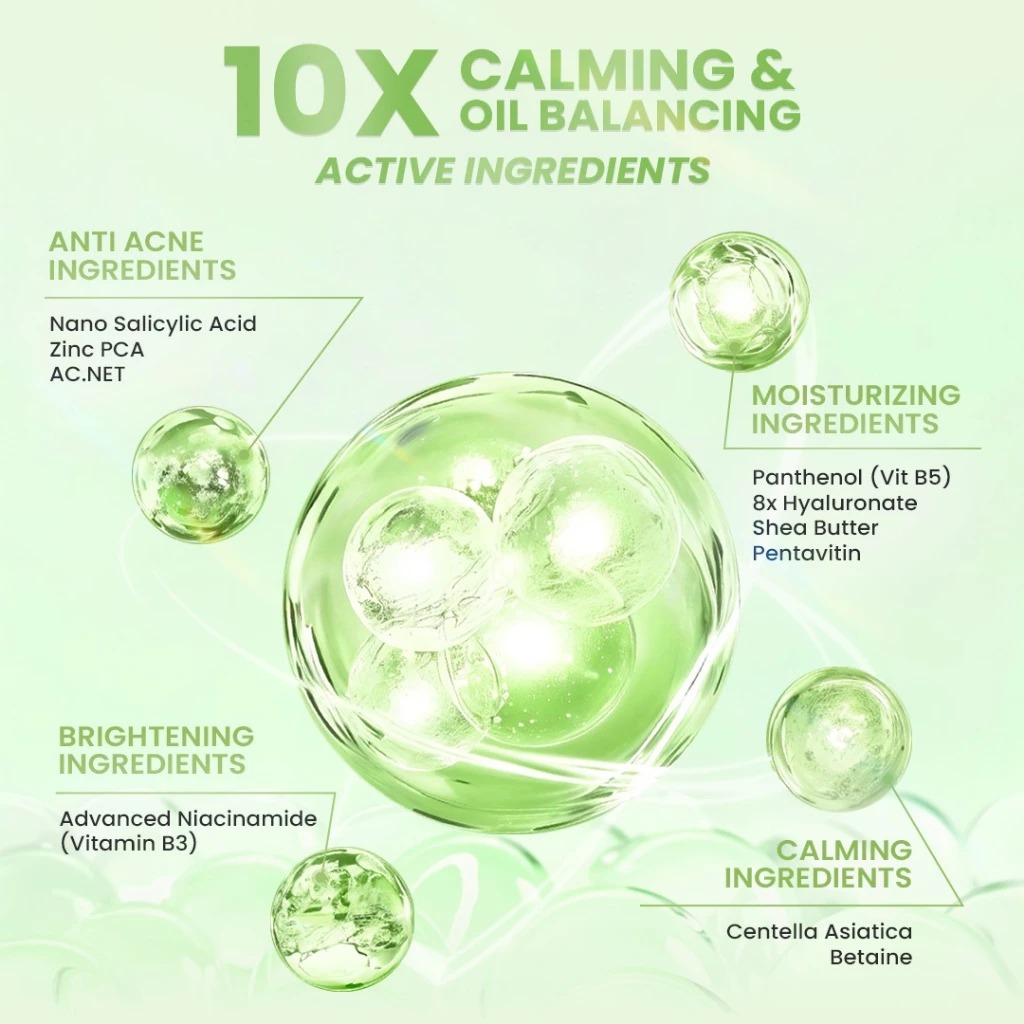 HANASUI Acne Expert Day Cream 10X Calming & Oil Balancing 15gr