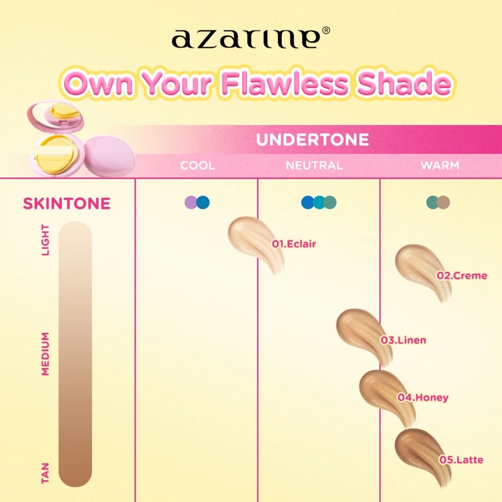 Azarine Covermatte Sunscreen Cushion 11gr - 01 Éclair
