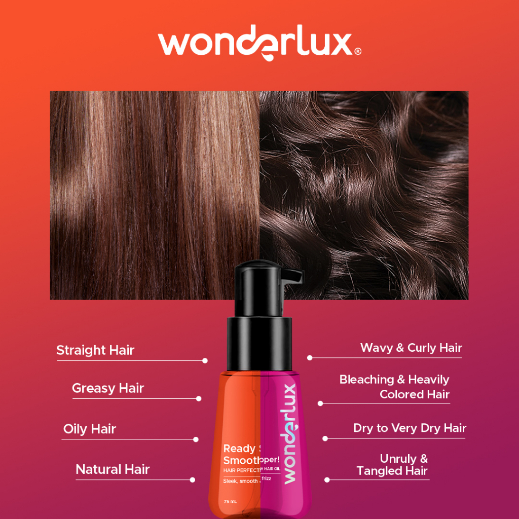 Wonderlux - Ready Set Smooth! Hair Perfecting Oil 75ml (For Normal, Sleek, Smooth, & Shine Hair)