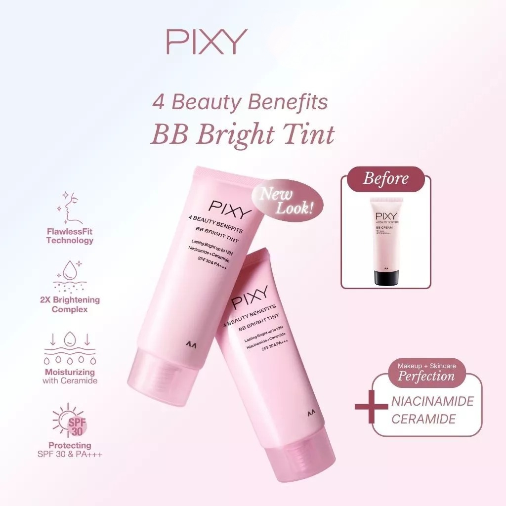 Pixy UV Whitening 4 Beauty Benefits BB Bright Tint SPF30 PA+++ 01 Ochre (202N)