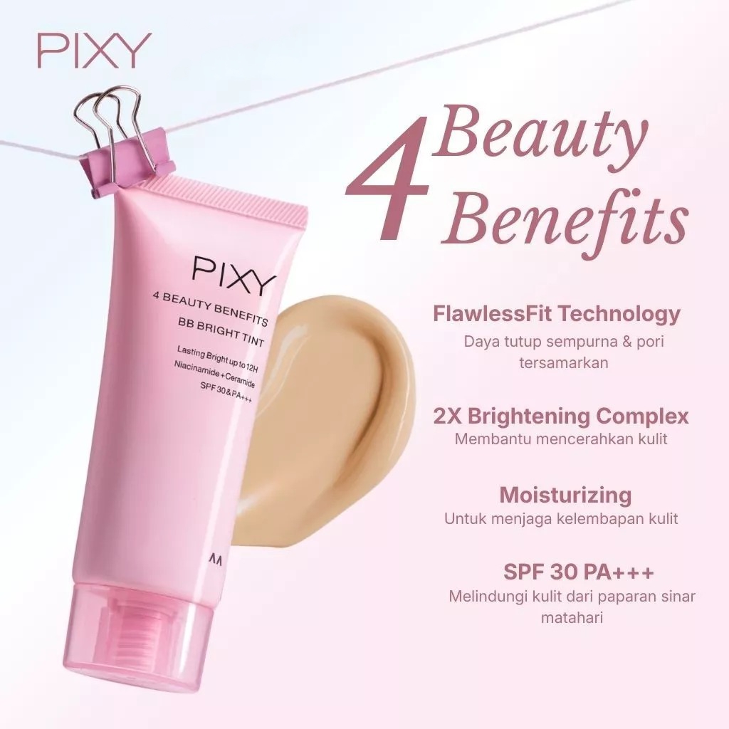 Pixy UV Whitening 4 Beauty Benefits BB Bright Tint SPF30 PA+++ 02 Cream (101C)