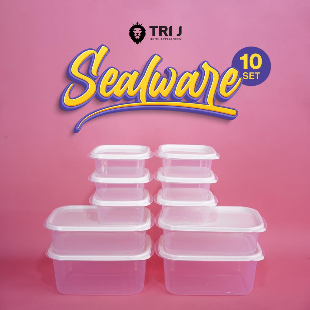 TRI J - Sealware Kotak Makan Set Isi 10 - PUTIH (Food Container Box)