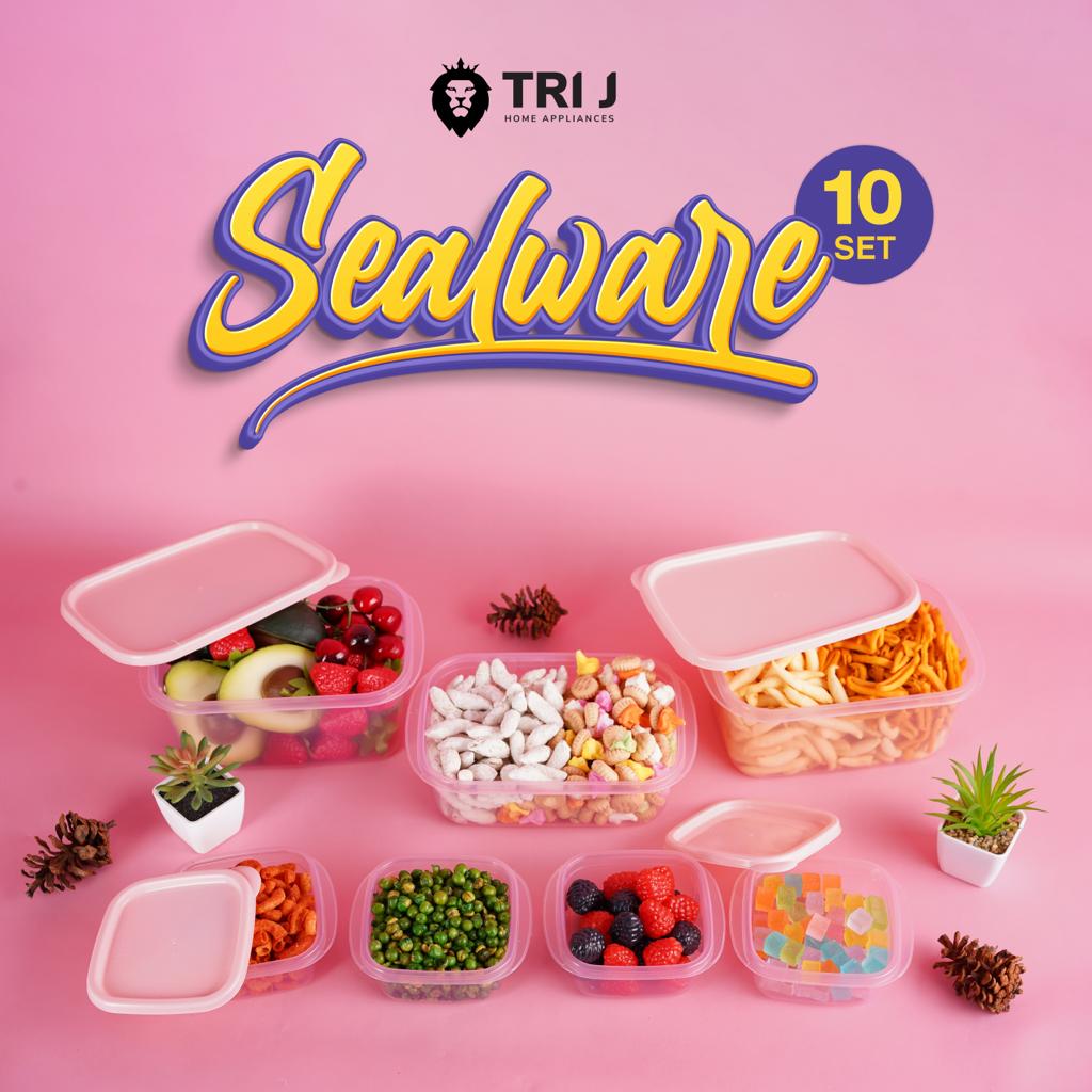 TRI J - Sealware Kotak Makan Set Isi 10 - PUTIH (Food Container Box)